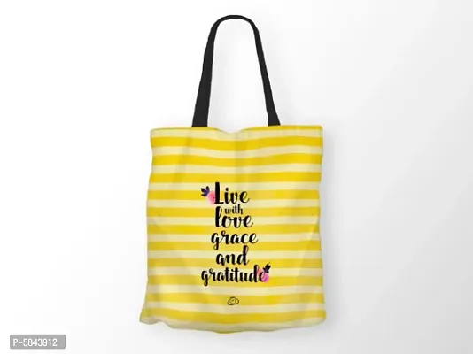 Live With Love Printed Canvas Tote Bag