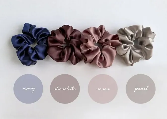 Hair Silk scrunchies set for 4