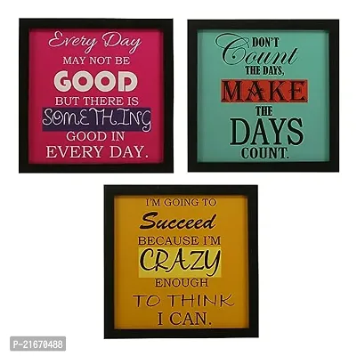 Classic 3 Piece Set Of Framed Wall Hanging Motivational Office Decor Art Prints