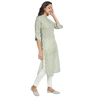 Ekara Women Sage Green Printed Straight Kurta-thumb2