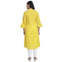 Ekara Women's Cotton Gathered Waist Flared Leheriya Printed Flared Kurta Only-thumb3