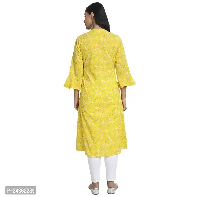 Ekara Women's Cotton Gathered Waist Flared Leheriya Printed Flared Kurta Only-thumb4