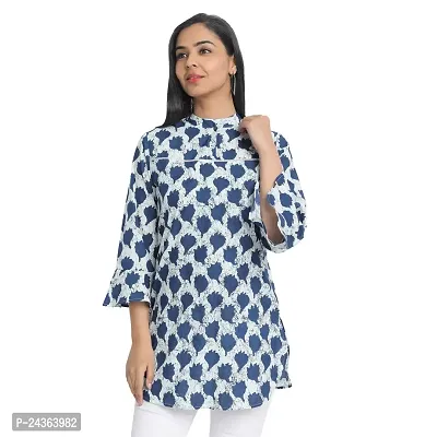 Ekara Women's Cotton Regular Short Kurti for Ladies/Printed Short Flared Kurti