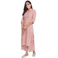 Ekara Women Peach Floral Print Straight Kurta Only-thumb3