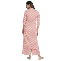 Ekara Women Peach Floral Print Straight Kurta Only-thumb1