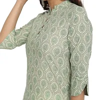 Ekara Women Sage Green Printed Straight Kurta-thumb4