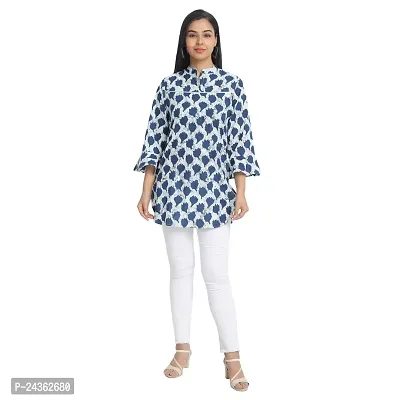 Ekara Women's Cotton Regular Short Kurti for Ladies/Printed Short Flared Kurti-thumb5