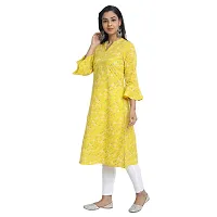 Ekara Women's Cotton Gathered Waist Flared Leheriya Printed Flared Kurta Only-thumb2