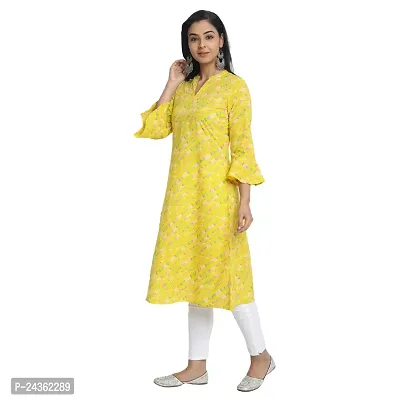 Ekara Women's Cotton Gathered Waist Flared Leheriya Printed Flared Kurta Only-thumb3