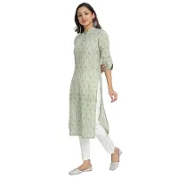 Ekara Women Sage Green Printed Straight Kurta-thumb3