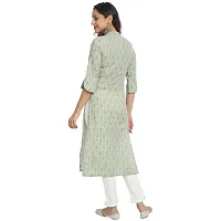 Ekara Women Sage Green Printed Straight Kurta-thumb1