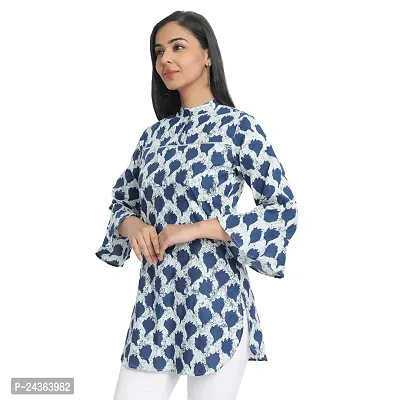 Ekara Women's Cotton Regular Short Kurti for Ladies/Printed Short Flared Kurti-thumb3