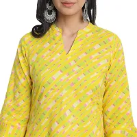 Ekara Women's Cotton Gathered Waist Flared Leheriya Printed Flared Kurta Only-thumb4