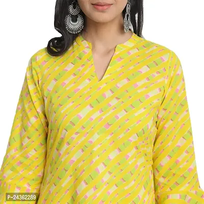 Ekara Women's Cotton Gathered Waist Flared Leheriya Printed Flared Kurta Only-thumb5