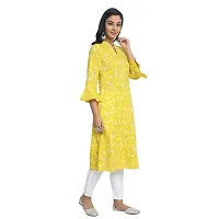 Ekara Women's Cotton Gathered Waist Flared Leheriya Printed Flared Kurta Only-thumb1