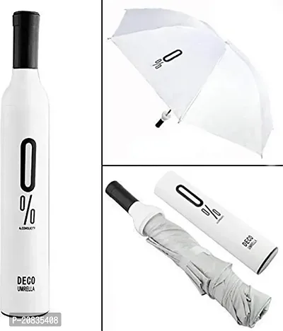 Fold Portable Bottle Umbrella For Uv Protection And Rain (White)-thumb0