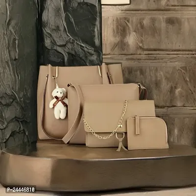 Premium Womens Stylish Designer Handbag Combo With 4 Different Sizes