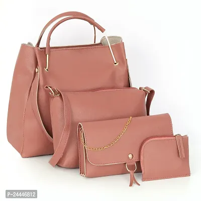 Premium Womens Stylish Designer Handbag Combo With 4 Different Sizes