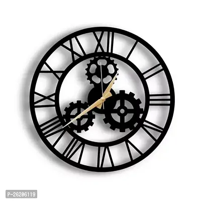 Designer Black Wooden Analog Wall Clocks