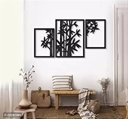 Designer Black Wood Wall Hanging Pack Of 3-thumb0