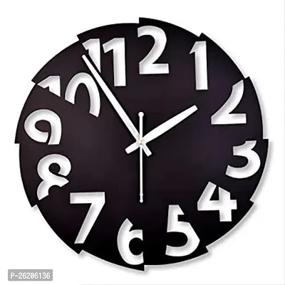 Designer Black Wooden Analog Wall Clocks-thumb0