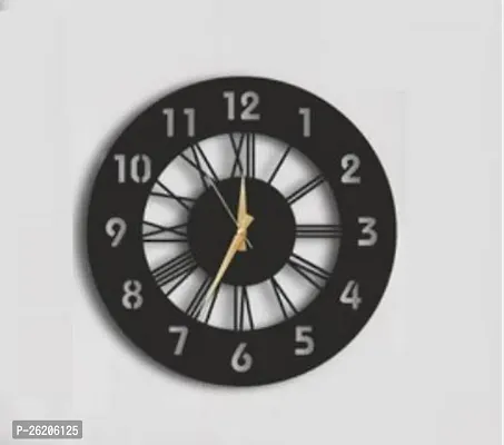 Designer Black Wooden Analog Wall Clocks