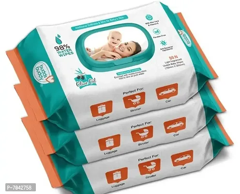 Budds Buddy Baby Skin Care Wet Wipes 80Pcs (Combo of 3)-thumb0