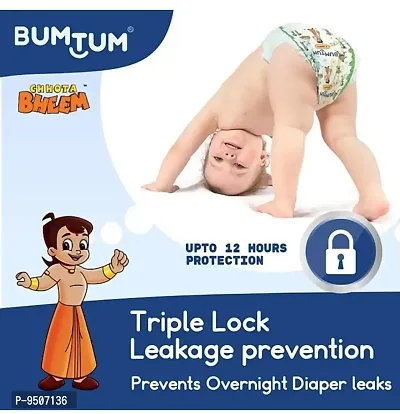 Bumtum Chhota Bheem Premium Baby Pull-Up Diaper Pants Small 4-8Kgs 78 Pcs-thumb2