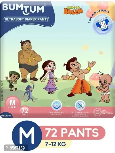 Bumtum Chhota Bheem Premium Baby Pull-Up Diaper Pants with Aloe Vera ,Wetness Indicator and 12 Hours Absorpti-thumb0