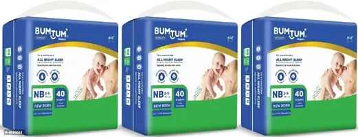 Bumtum Baby Pull-Up Diaper Pants - New Born (120 Pieces, Pack of 3) - New Born (120 Pieces)