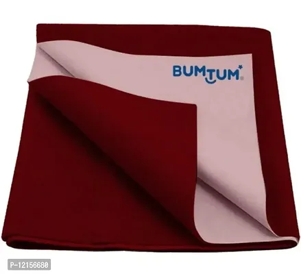 Bumtum Dry Sheet Instadry Leakproof Baby Bed Protector  Mat (Medium, Maroon)