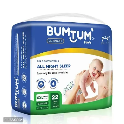 Bumtum Baby Diaper Pants, XX-Large Size, Double Layer Leakage Protection Infused With Aloe Vera, Cottony Soft High Absorb Technology (Pack of 1, 22 Pcs. per pack)-thumb3
