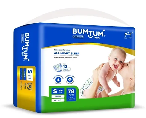 Bumtum Ultra Slim Baby Diaper Pants with Leakage Protection 4 to 8 Kg  Small 36 Count Pack of 1