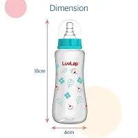 LuvLap Anti-Colic Slim Wild Flowers, BPA-Free Regular Neck Baby Feeding Bottle, 250ml, Green-thumb3