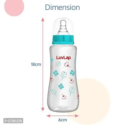 LuvLap Anti-Colic Slim Wild Flowers, BPA-Free Regular Neck Baby Feeding Bottle, 250ml, Green-thumb4