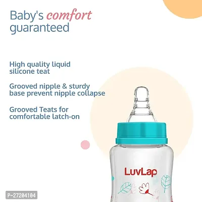 LuvLap Anti-Colic Slim Wild Flowers, BPA-Free Regular Neck Baby Feeding Bottle, 125ml, Green( pack of 2)-thumb4