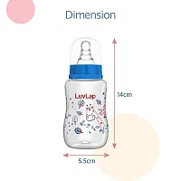 LuvLap Anti-Colic Slim Wild Flowers, BPA-Free Regular Neck Baby Feeding Bottle, 125ml, Blue( pack of 2)-thumb2