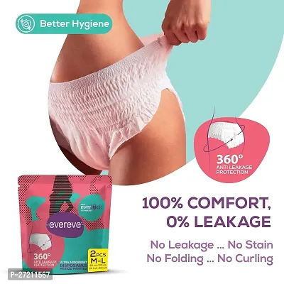EverEve Ultra Absorbent Disposable Period Panties, M-L, 2x2's Pack, 0% Leaks, Sanitary protection for women  Girls, Maternity Delivery Pads, 360deg; Protection, Postpartum  Overnight use, Heavy Flow-thumb2