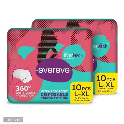 Evereve Ultra Absorbent Disposable Period Panties,L-Xl,2X10'S