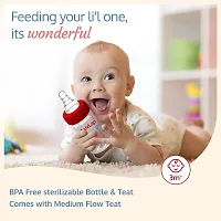 Luvlap Anti-Colic Wide Neck Natura Flo Baby Feeding Bottle, 150ml, New Born / Infants / Toddler upto 3 years, Stars, BPA Free-thumb1
