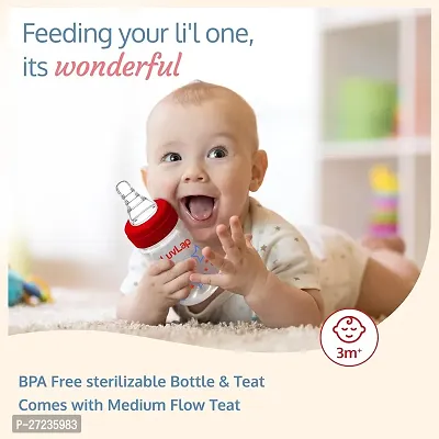 Luvlap Anti-Colic Wide Neck Natura Flo Baby Feeding Bottle, 150ml, New Born / Infants / Toddler upto 3 years, Stars, BPA Free-thumb2