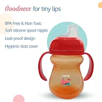 LuvLap Moby Little Spout Sipper for Infant/Toddler, 240ml, Anti-Spill Sippy Cup with Soft Silicone Spout BPA Free, 6m+ (Orange)-thumb1