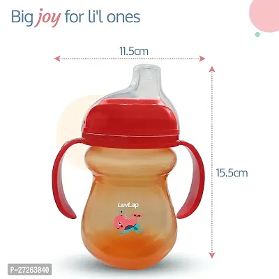 LuvLap Moby Little Spout Sipper for Infant/Toddler, 240ml, Anti-Spill Sippy Cup with Soft Silicone Spout BPA Free, 6m+ (Orange)-thumb5