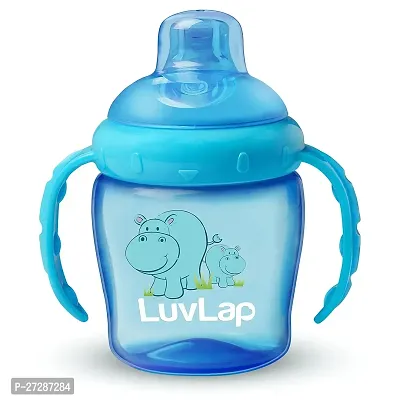 LuvLap Hippo Spout Sipper for Infant/Toddler, 225ml, Anti-Spill Sippy Cup with Soft Silicone Spout BPA Free, 6m+ (Blue)