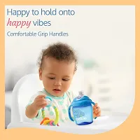 LuvLap Hippo Spout Sipper for Infant/Toddler, 225ml, Anti-Spill Sippy Cup with Soft Silicone Spout BPA Free, 6m+ (Blue)-thumb1