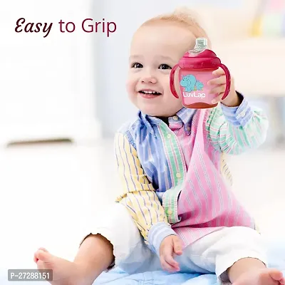 LuvLap Hippo Spout Sipper for Infant/Toddler, 225ml, Anti-Spill Sippy Cup with Soft Silicone Spout BPA Free, 6m+ (Pink)-thumb4