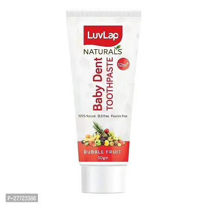 Luv Lap Naturals 100% Natural Baby Toothpaste 50g, Bubble Fruit Flavour, SLS  Fluoride Free Kids Toothpaste, Removes Plaque, Prevents Bacteria, Ensures White Teeth, Neutral pH, 12M+-thumb0