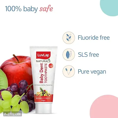 Luv Lap Naturals 100% Natural Baby Toothpaste 50g, Bubble Fruit Flavour, SLS  Fluoride Free Kids Toothpaste, Removes Plaque, Prevents Bacteria, Ensures White Teeth, Neutral pH, 12M+-thumb4