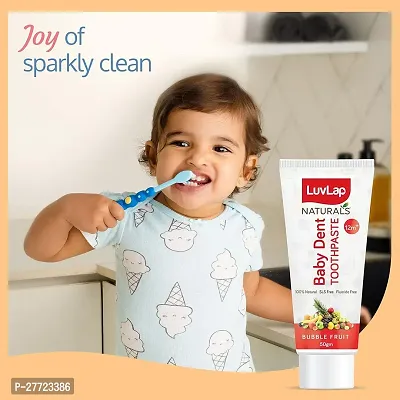 Luv Lap Naturals 100% Natural Baby Toothpaste 50g, Bubble Fruit Flavour, SLS  Fluoride Free Kids Toothpaste, Removes Plaque, Prevents Bacteria, Ensures White Teeth, Neutral pH, 12M+-thumb2