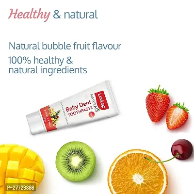 Luv Lap Naturals 100% Natural Baby Toothpaste 50g, Bubble Fruit Flavour, SLS  Fluoride Free Kids Toothpaste, Removes Plaque, Prevents Bacteria, Ensures White Teeth, Neutral pH, 12M+-thumb5